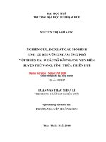 Nghiên cứu, đề xuất các mô hình sinh kế bền vững nhằm ứng phó với thiên tai ở các xã bãi ngang ven biển huyện phú vang, tỉnh thừa thiên huế (tt) 