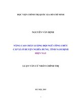 LUẬN VĂN CỬ NHÂN NÂNG CAO CHẤT LƯỢNG ĐỘI NGŨ CÔNG CHỨC CẤP XÃ Ở HUYỆN NGHĨA HƯNG, TỈNH NAM ĐỊNH HIỆN NAY