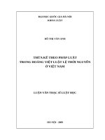 Thừa kế theo pháp luật trong hoàng việt luật lệ thời nguyễn ở việt nam 