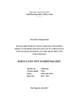 Áp dụng biện pháp kỹ thuật chăm sóc nuôi dưỡng, phòng và trị bệnh cho đàn lợn từ 21 đến 60 ngày tuổi tại trại lợn hoàng văn viện   thị xã phúc yên   tỉnh vĩnh phúc 
