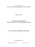 Các phương pháp dự phòng nâng cao tin cậy của hệ thống tính toán 