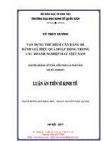 Vận dụng thẻ điểm cân bằng để đánh giá hiệu quả hoạt động trong các doanh nghiệp may việt nam