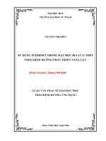 Sử dụng internet trong dạy học địa lí 11 THPT theo định hướng phát triển năng lực (tt) 