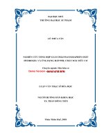 Nghiên cứu tổng hợp glucomannan graphen oxit hydrogel và ứng dụng hấp phụ chất màu hữu cơ (tt) 