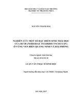 Nghiên cứu một số đặc điểm sinh thái học của rươi (nereidae tylorrhuynchus SP ) ở vùng ven biển quảng ninh và hải phòng 