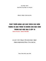 Phát triển năng lực giải thích các hiện tượng và quá trình tự nhiên cho học sinh trong dạy học địa lí lớp 10 (tt) 