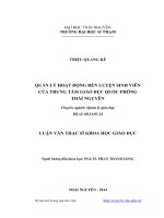 Quản lý hoạt động rèn luyện sinh viên của trung tâm giáo dục quốc phòng thái nguyên 