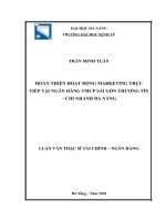 Hoàn thiện hoạt động marketing trực tiếp tại ngân hàng TMCP sài gòn thương tín   chi nhánh đà nẵng 