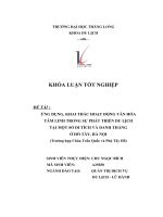 ỨNG DỤNG, KHAI THÁC HOẠT ĐỘNG VĂN HÓA TÂM LINH TRONG SỰ PHÁT TRIỂN DU LỊCH TẠI MỘT SỐ DI TÍCH VÀ DANH THẮNG Ở HỒ TÂY, HÀ NỘI