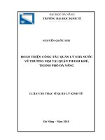 Hoàn thiện công tác quản lý nhà nước về thương mại tại quận thanh khê  thành phố đà nẵng 