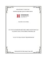 CÁC YẾU TỐ ẢNH HƯỞNG ĐẾN PHÁT TRIỂN NGUỒN NHÂN LỰC TẠI TRUNG TÂM Y TẾ DỰ PHÒNG TỈNH ĐĂK LĂK