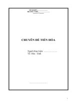 CHUYÊN ĐỀ TIẾN HÓA ôn thi THPT QG môn Sinh học