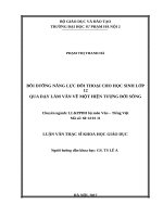 Bồi dưỡng năng lực đối thoại cho học sinh lớp 12 qua dạy làm văn về một hiện tượng đời sống 