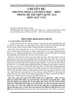 PHƯƠNG PHÁP LÀM PHẦN ĐỌC – HIỂU TRONG ĐỀ THI THPT QUỐC GIA  MÔN NGỮ VĂN