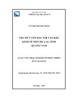 Thu hút vốn đầu tư vào khu kinh tế mở chu lai, tỉnh quảng nam 