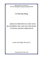 Khảo sát phân bố suất liều xung quanh phòng máy x quang chẩn đoán y tế bằng chương trình MCNP