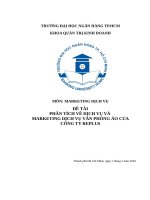 Phân tích về dịch vụ và marketing dịch vụ văn phòng ảo của công ty replus
