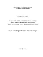 Sử dụng phối hợp dạy học theo góc và dạy học giải quyết vấn đề trong dạy học chương khúc xạ ánh sáng vật lý 11 trung học phổ thông 
