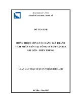 Hoàn thiện công tác đánh giá thành tích nhân viên tại công ty cổ phần bia sài gòn miền trung 