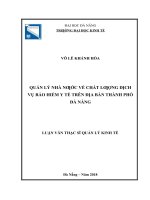 Quản lý nhà nước về chất lượng dịch vụ bảo hiểm y tế trên địa bàn thành phố đà nẵng 