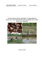 Tài nguyên đa dạng sinh học và tình hình sử dụng các vùng đất ngập nước tự nhiên của vườn quốc gia yok đôn 