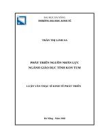 Phát triển nguồn nhân lực ngành giáo dục tỉnh kon tum 