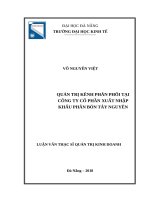 Quản trị kênh phân phối tại công ty cổ phần xuất nhập khẩu phân bón tây nguyên 