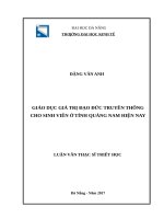 Giáo dục giá trị đạo đức truyền thống cho sinh viên ở tỉnh quảng nam hiện nay 