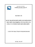 Quản trị kênh phân phối sản phẩm phân bón trên thị trường tây nguyên của công ty cổ phần phân bón bình điền  