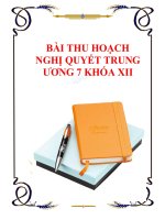 Tổng hợp 8 Bài thu hoạch Nghị Quyết Trung Ương 7 khóa XII