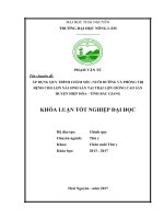 Áp dụng quy trình chăm sóc, nuôi dưỡng và phòng trị bệnh cho lợn nái sinh sản tại trại lợn giống cao sản huyện hiệp hòa   tỉnh bắc giang 
