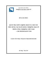 Quản trị chất lượng dịch vụ cho vay tiêu dùng tại ngân hàng TMCP công thương việt nam  chi nhánh kon tum 