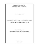 Một số giải pháp đảm bảo an ninh tài chính tại công ty cổ phần thép việt   ý 