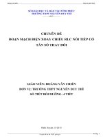 CHUYÊN ĐỀ  ĐOẠN MẠCH ĐIỆN XOAY CHIỀU RLC NỐI TIẾP CÓ TẦN SỐ THAY ĐỔI