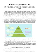 BÀI THU HOẠCH THPT  MODUL 18 KỸ THUẬT DẠY HỌC TÍCH CỰC MÔN HÓA HỌC