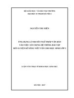 Ứng dụng lí thuyết ngữ pháp văn bản vào việc xây dựng hệ thống bài tập rèn luyện kĩ năng viết văn cho học sinh lớp 3 