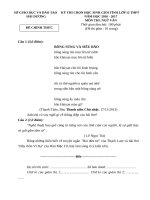 Đề và đáp án chính thức thi học sinh giỏi cấp tỉnh môn Ngữ Văn lớp 12