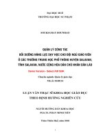 Quản lý công tác bồi dưỡng năng lực dạy học cho đội ngũ giáo viên trung học phổ thông huyện salavăn, tỉnh salavăn, nước CHDCND lào (tt) 