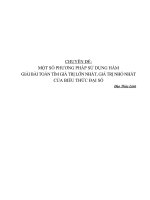 MỘT SỐ PHƢƠNG PHÁP SỬ DỤNG HÀM GIẢI BÀI TOÁN TÌM GIÁ TRỊ LỚN NHẤT, GIÁ TRỊ NHỎ NHẤT CỦA BIỂU THỨC ĐẠI SỐ