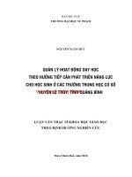 Quản lý hoạt động dạy học theo hướng tiếp cận phát triển năng lực cho học sinh ở các trường trung học cơ sở huyện lệ thủy , tỉnh quảng bình (tt) 