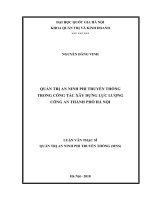 Quản trị an ninh phi truyền thống trong công tác xây dựng lực lượng công an thành phố hà nội