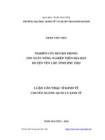 Nghiên cứu rủi ro trong sản xuất nông nghiệp trên địa bàn huyện yên lập, tỉnh phú thọ 