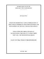 Enhancing residential capital mobilization at joint stock commercial bank for investment and development of vietnam   transaction office 1 