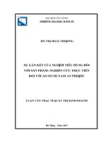 Sự gắn kết của người tiêu dùng đối với sản phẩm nghiên cứu thực tiễn đối với áo sơ mi nam an phước
