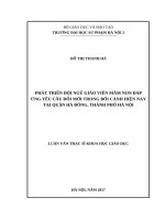 Phát triển đội ngũ giáo viên mầm non đáp ứng yêu cầu đổi mới trong bối cảnh hiện nay tại quận hà đông, thành phố hà nội 