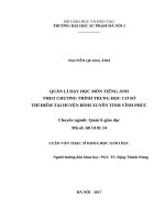 Quản lí dạy học môn tiếng anh theo chương trình trung học cơ sở thí điểm tại huyện bình xuyên tỉnh vĩnh phúc 