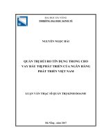 Quản trị rủi ro tín dụng trong cho vay đầu tư phát triển của ngân hàng phát triển việt nam 
