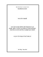LUẬN VĂN THẠC SĨ: XÂY DỰNG HỆ THỐNG HỖ TRỢ ĐÀO TẠO  NGHỀ  TRỰC TUYẾN TẠI TRUNG TÂM GIÁO DỤC  THƯỜNG XUYÊN HƯỚNG NGHIỆP