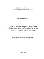 Quản lý giáo dục đạo đức cho học sinh tiểu học quận thanh xuân, thành phố hà nội thông qua các hoạt động trải nghiệm 