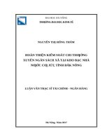 Hoàn thiện kiểm soát chi thường xuyên ngân sách xã tại kho bạc nhà nước cư jút, tỉnh đắk nông 